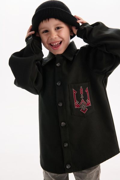 Кашемірова сорочка для хлопчика MEREZHKA "Тризуб" 134 sr718134 фото