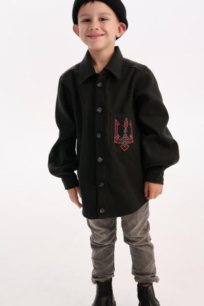 Кашемірова сорочка для хлопчика MEREZHKA "Тризуб" 134 sr718134 фото