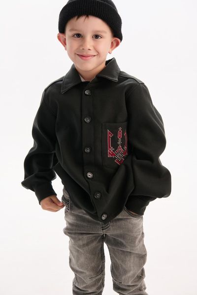 Кашемірова сорочка для хлопчика MEREZHKA "Тризуб" 134 sr718134 фото