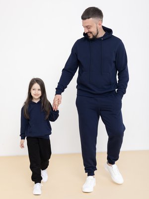 Парний костюм "Family look" (штани+худі) "Тато+дитина" петля синій 01243128 фото