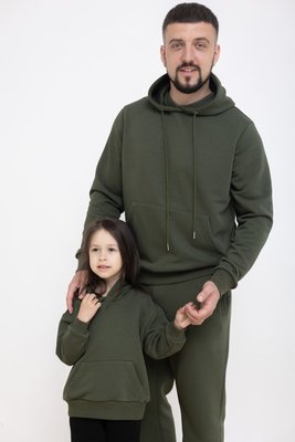 Парний костюм "Family look" (штани+худі) "Тато+дитина" петля хакі 01243130 фото