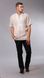 Чоловіча вишита сорочка з льону з коротким рукавом, бежевий льон біла вишивка 2003 фото 1