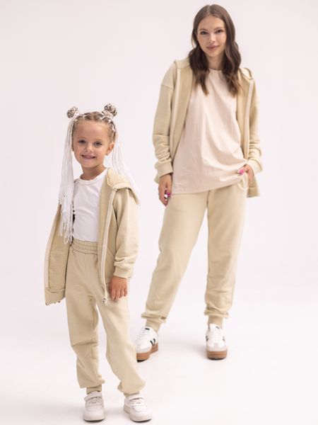Парний костюм "Family look" (худі з замком+джогери) "Мама+дитина" тофу 01246232 фото