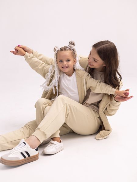 Парний костюм "Family look" (худі з замком+джогери) "Мама+дитина" тофу 01246232 фото