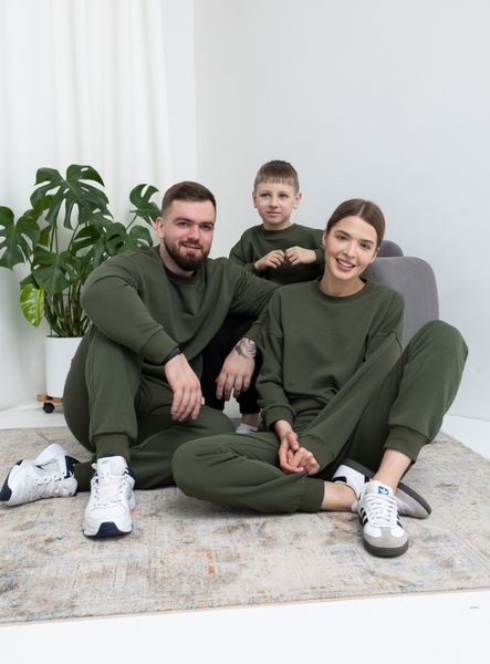 Сімейний костюм "Family look" (штани+світшот) "Мама+тато+дитина" петля хакі 01242982 фото