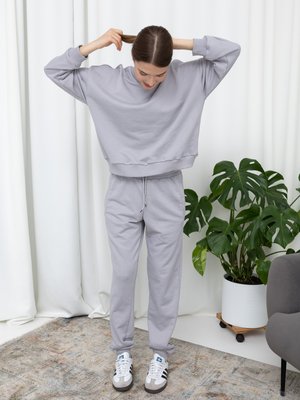 Жіночий костюм (світшот+джогери) петля сірий 01242953 фото