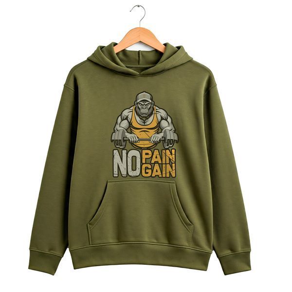 Худі чоловіче "No pain, No gain" (чорний, олива, койот) 02557613-18 фото