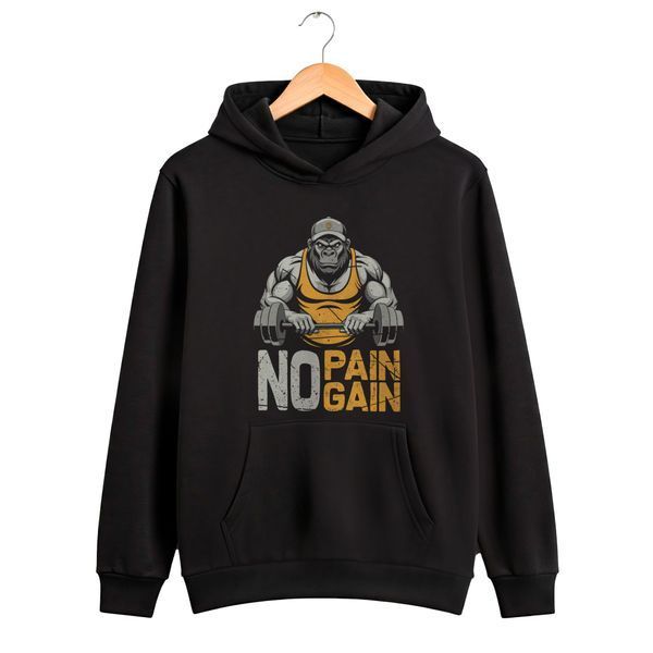 Худі чоловіче "No pain, No gain" (чорний, олива, койот) 02557613-18 фото