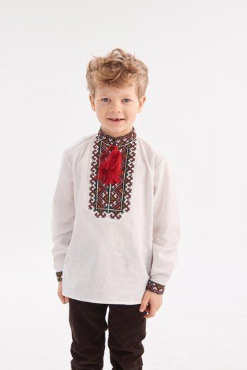 Сорочка з вишивкою для хлопчика "Мишко" 1 рік/86 см kh0271 фото