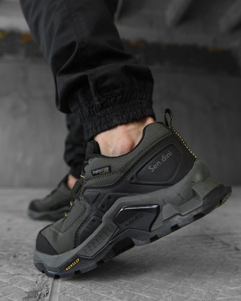 Мужские термо кроссовки all-terrain green/black/grey НП4897 88506 фото