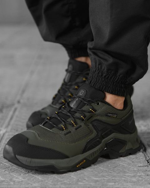 Мужские термо кроссовки all-terrain green/black/grey НП4897 88506 фото