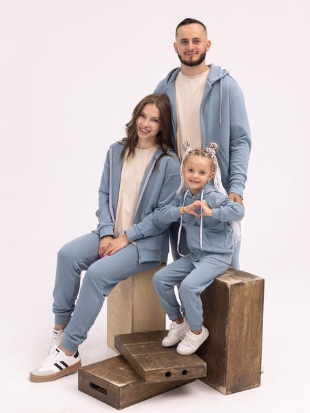 Сімейний костюм "Family look" (худі з замком+джогери) "Тато+мама+дитина" наві 01246241 фото