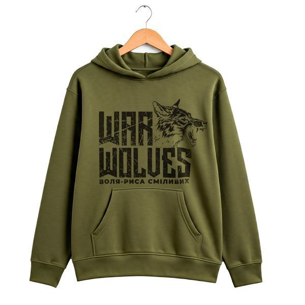 Худи мужское "War wolves" (черный, масло, койот)-copy 02557612-18 фото
