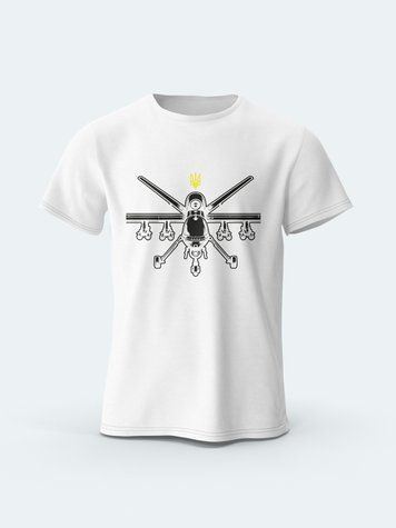Футболка чоловіча з принтом Dron UA (білий) 01243426 фото