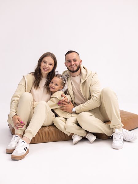 Сімейний костюм "Family look" (худі з замком+джогери) "Тато+мама+дитина" тофу 01246240 фото