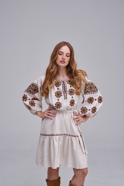 Жіноча сукня MEREZHKA "Традиція" бежевий XL/2XL plj820xlxxl фото